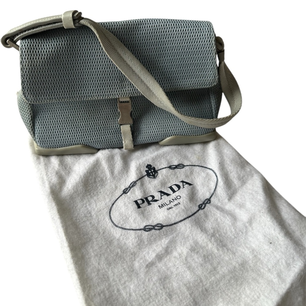 Vintage PRADA Sport Shoulder Bag Nylon Micro-Mini Blue - Picture 2 of 15